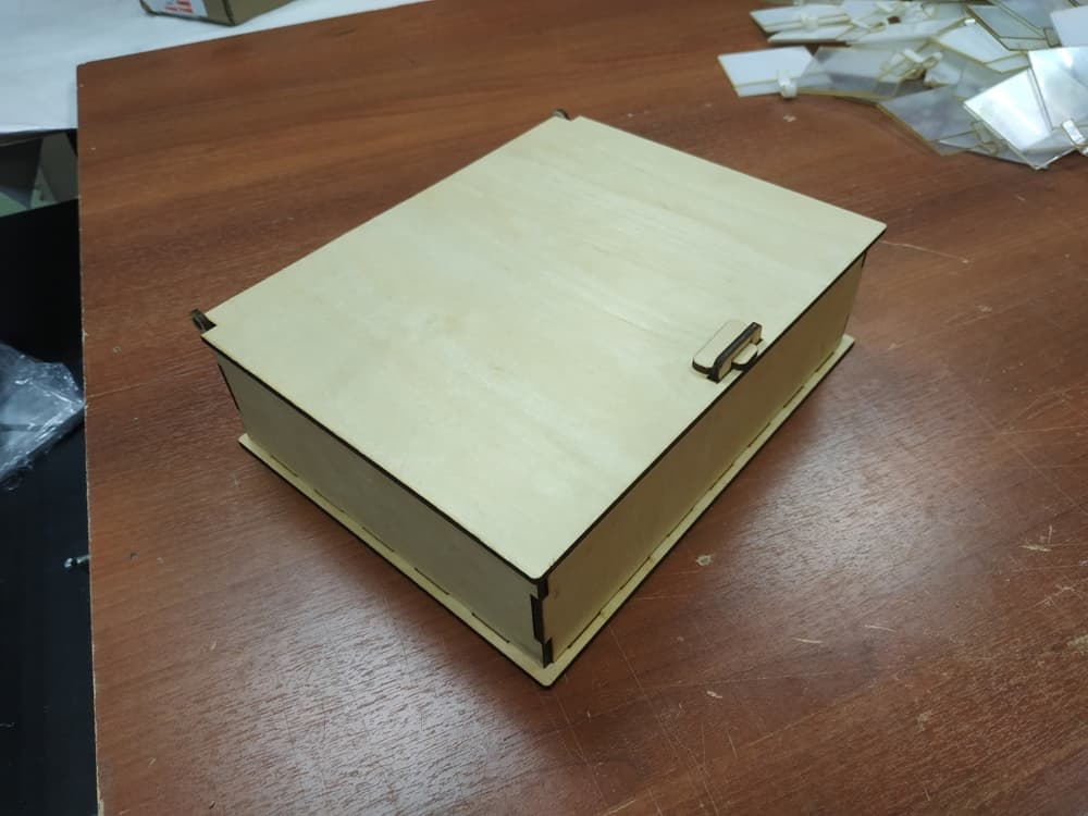 Minimalist Wooden Storage Box with Lid Laser Cut Vector Plan