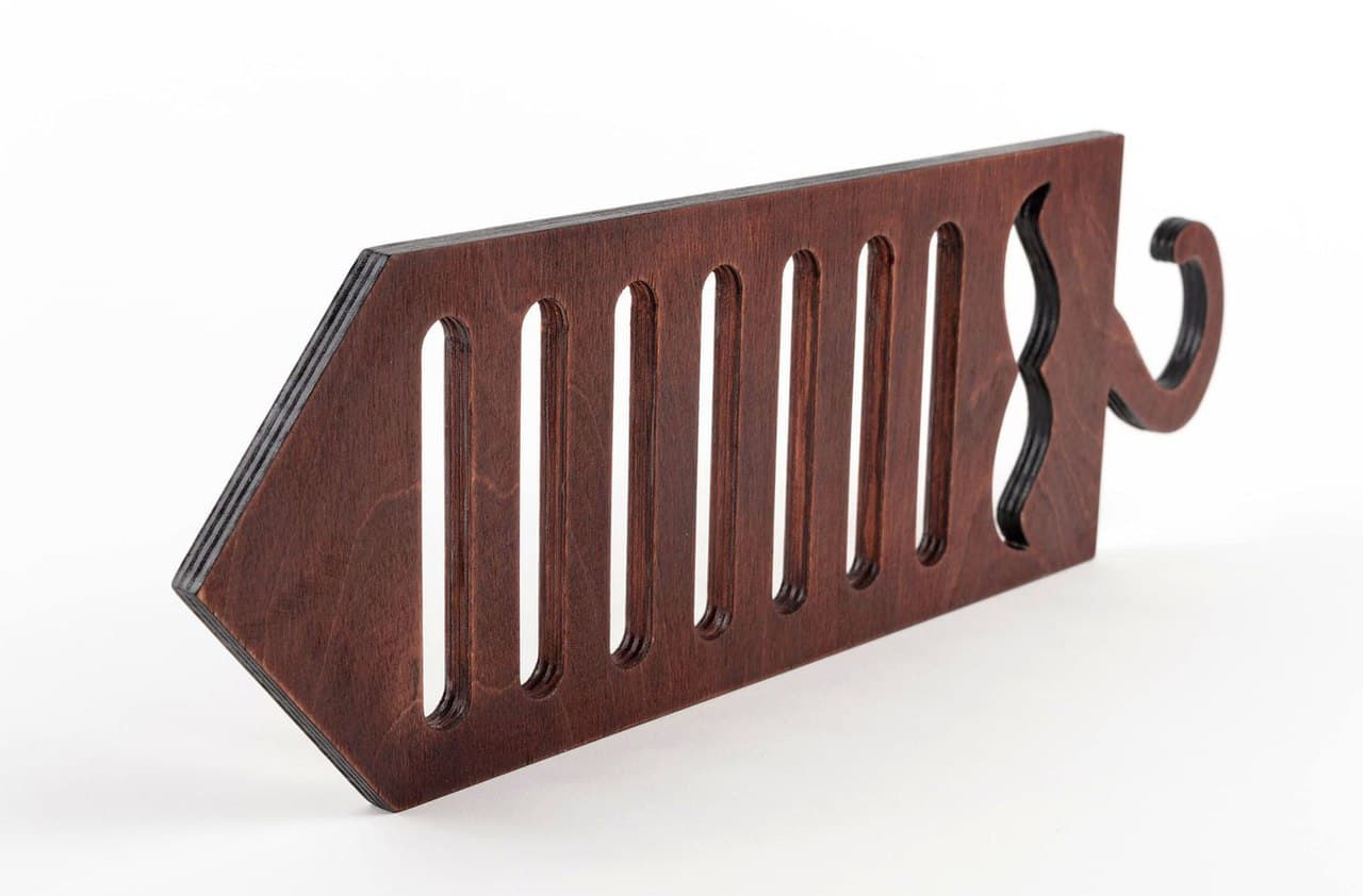 Minimalist Wooden Tie Hanger Laser Cut Vector File