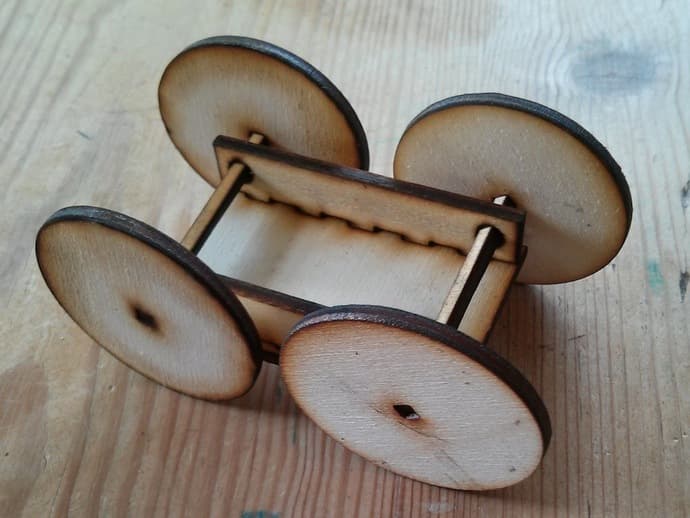 Minimalist Wooden Toy Cart Laser Cut Vector SVG File