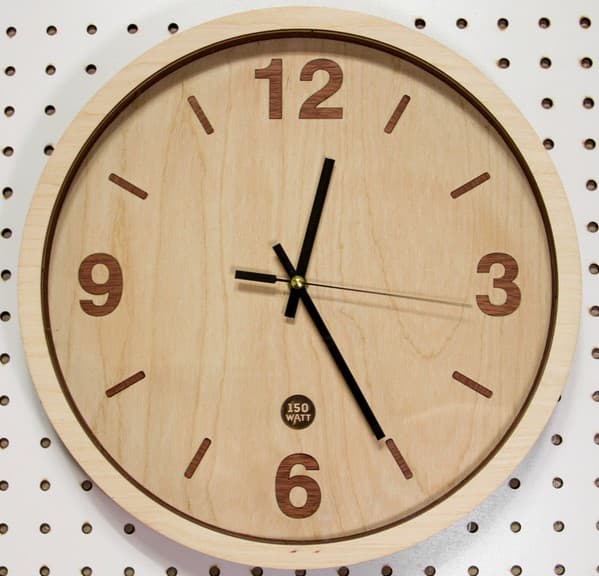Minimalist Wooden Wall Clock Laser Cut Vector Design