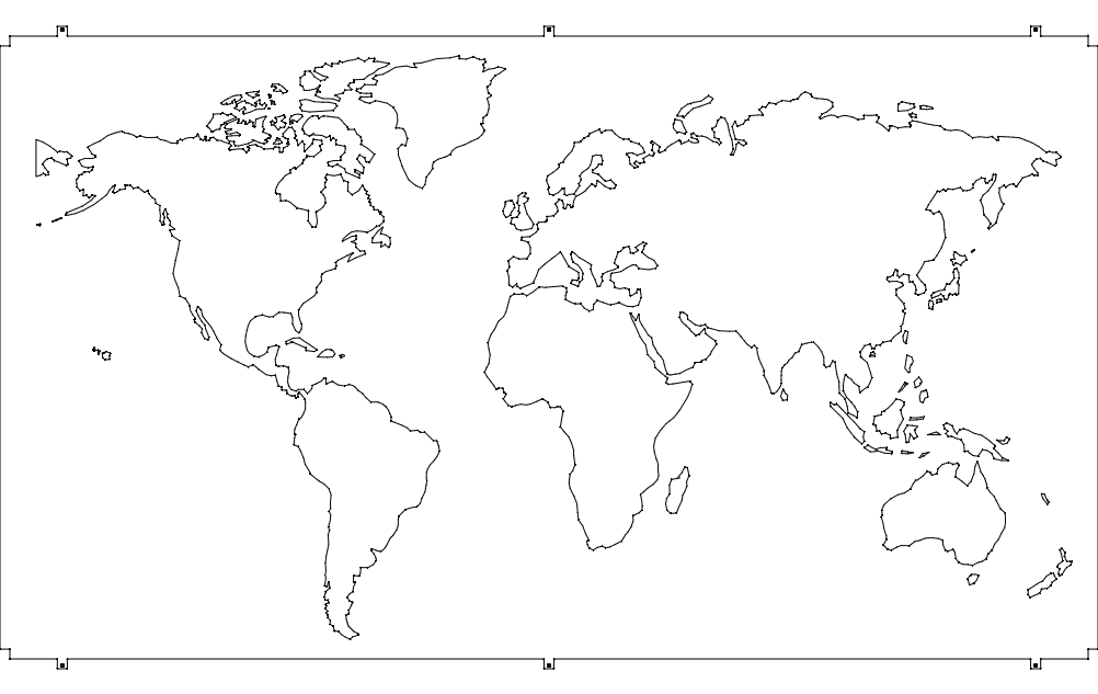 Minimalist World Map Wall Art DXF Template for Laser Cutting
