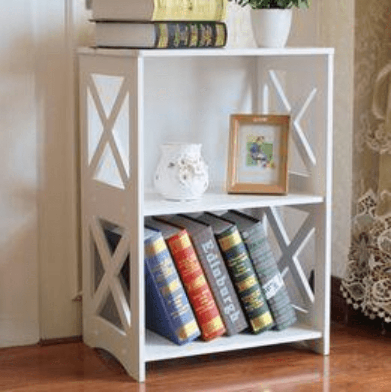 Minimalist X-Side Bookshelf Laser Cut File Vector