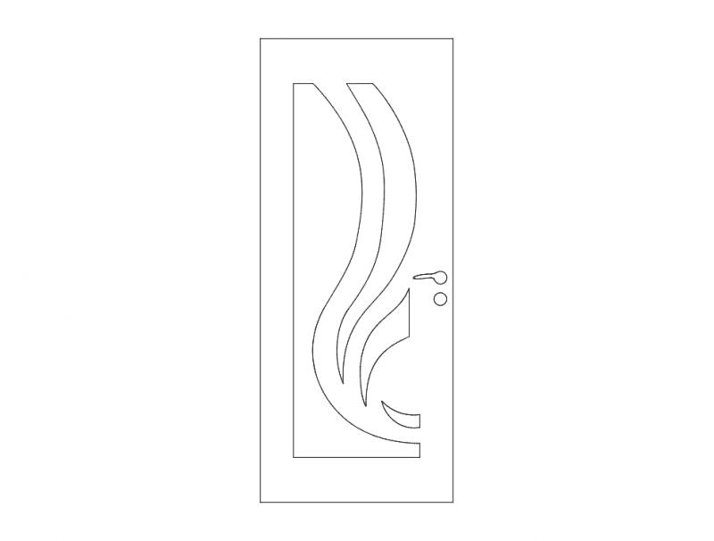 Modern Abstract Door Panel Vector Design DXF File
