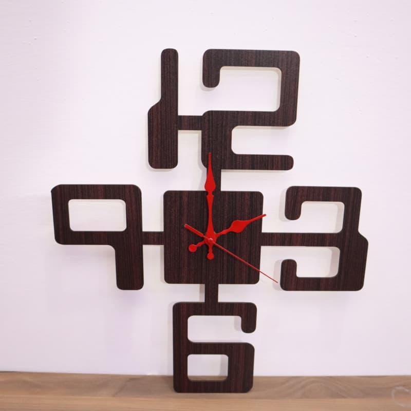 Modern Abstract Square Wall Clock DXF Vector for Laser Cutting