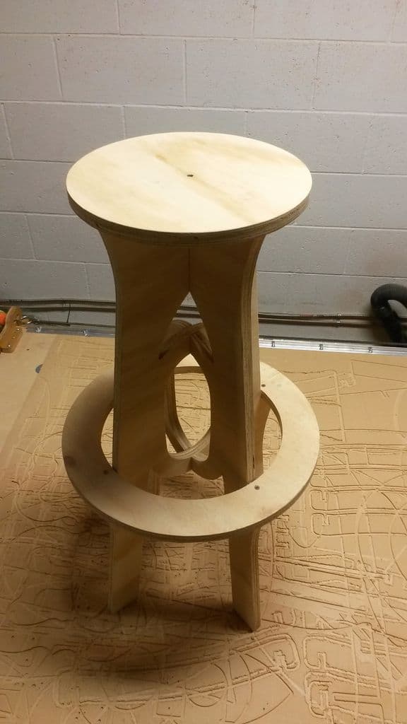Archivo Vectorial DXF de Taburete Alto de Contrachapado para CNC