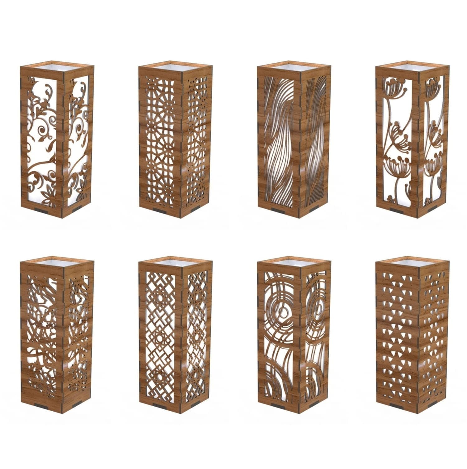 Modern Decorative Table Lamp Collection Vector Files for Laser Cutting