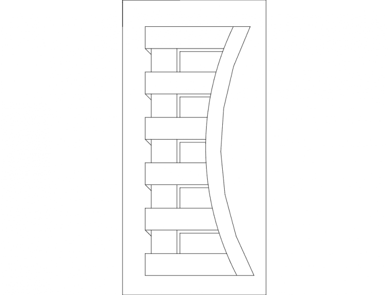 Modern Geometric Door Panel DXF Vector File for Laser Cutting