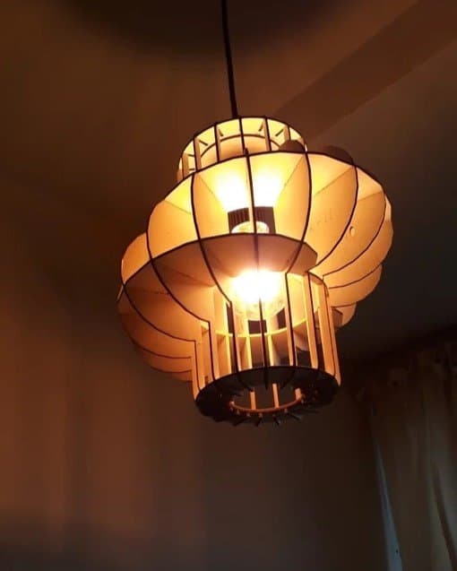 Modern Geometric Pendant Lamp Laser Cut File