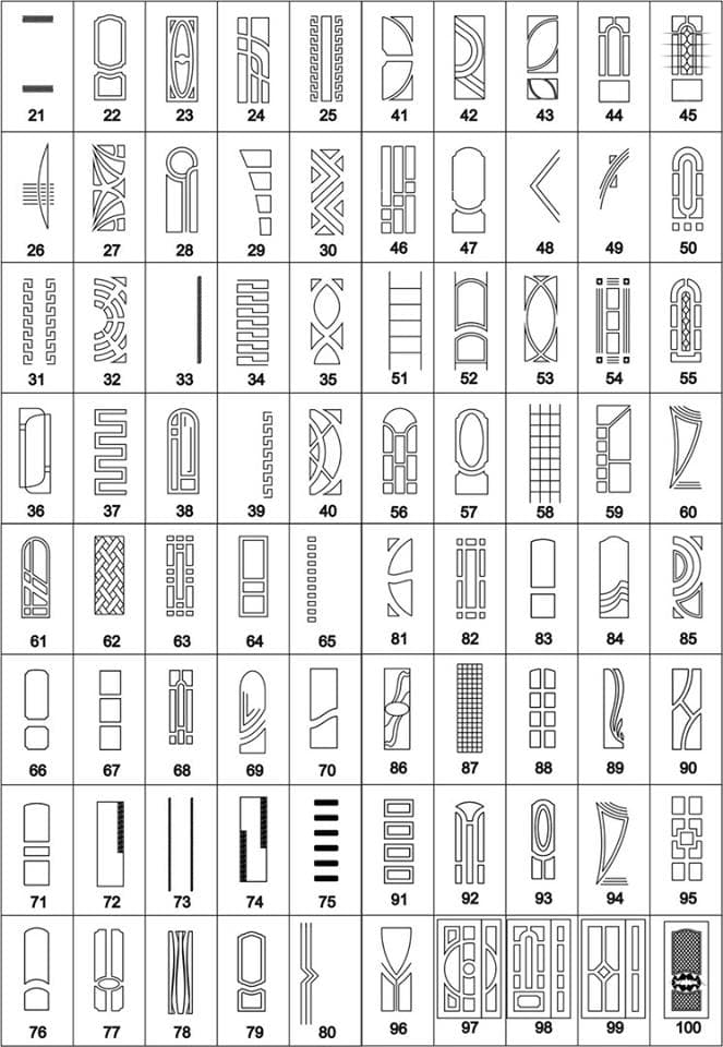 Modern Interior Door Panel Design Collection Vector File