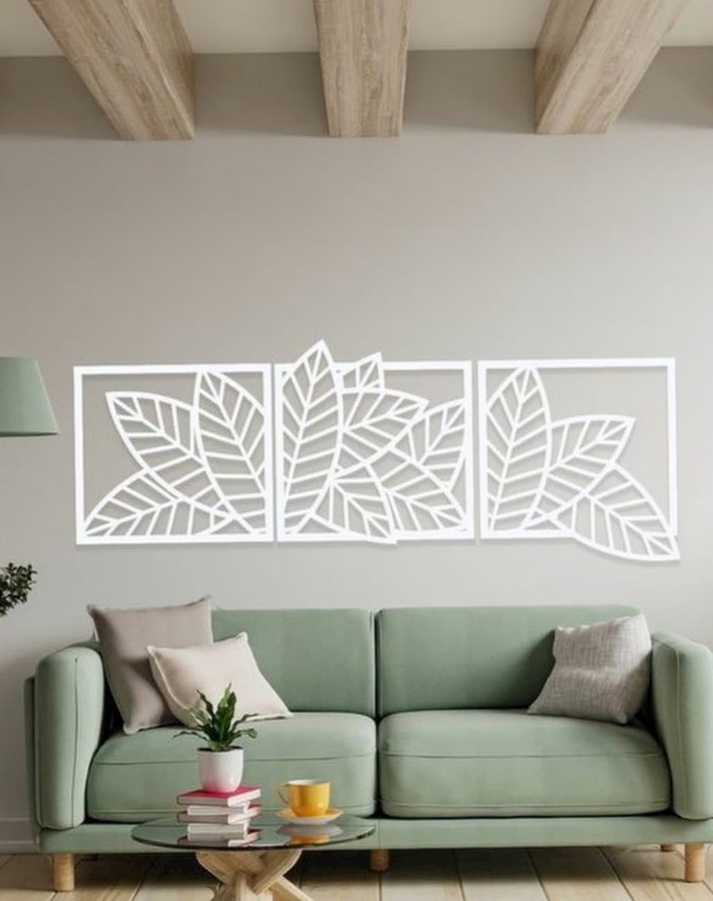 Modern Leaf Wall Art Trio - Laser Cut Vector File
