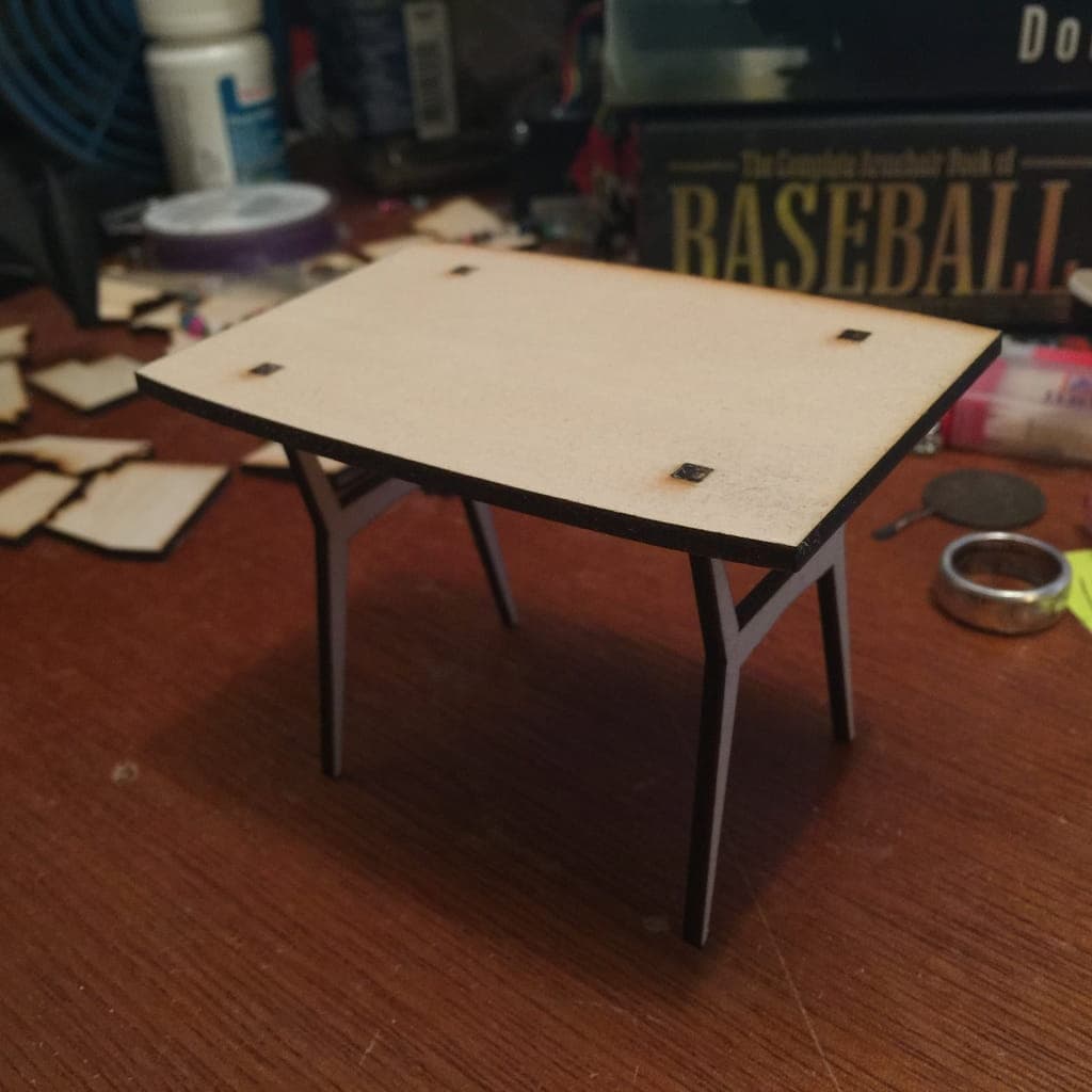 Modern Miniature Table Laser Cut Vector Plan SVG
