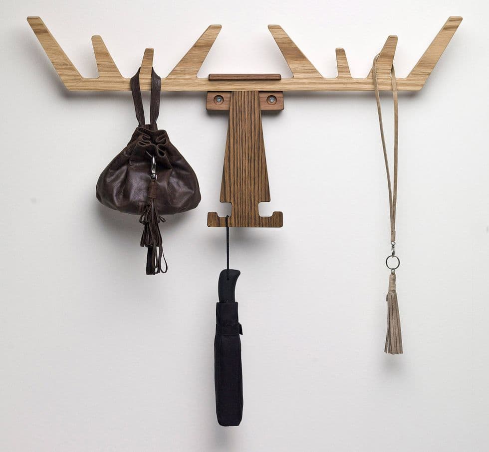 Modern Moose Antler Wall Coat Rack Vector File for Laser Cutting