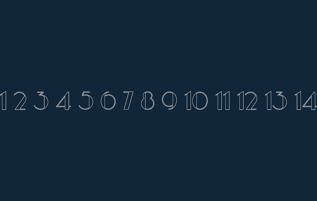 Modern Numerical Font Vector Set for Laser Cutting (DXF)