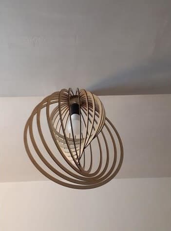 Modern Orbital Wooden Pendant Lamp DXF Vector File