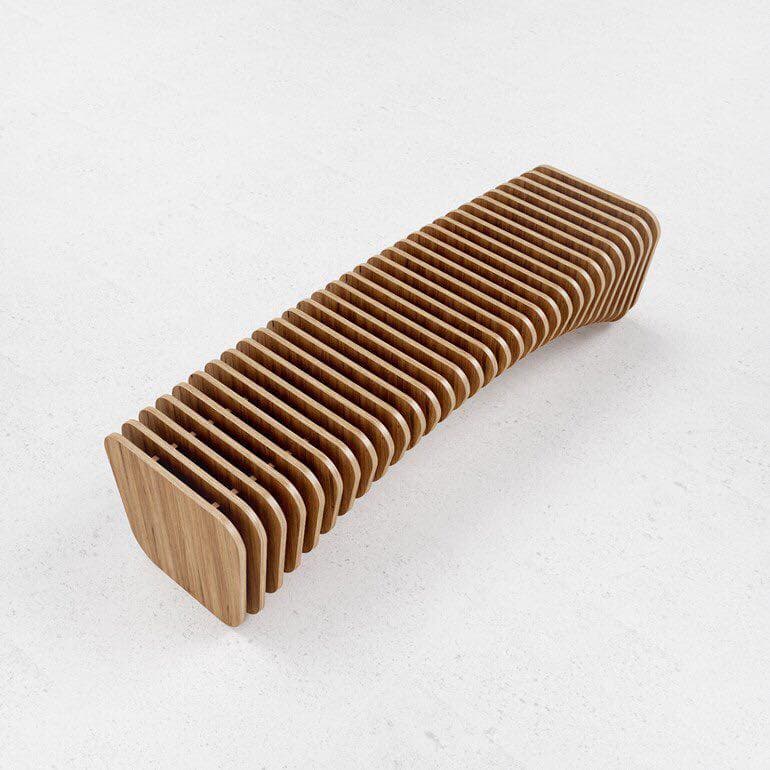 Modern Parametric Bench Vector Plan for CNC - DXF File