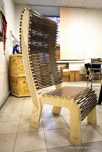 Modern Parametric Living Hinge Chair Vector DXF File