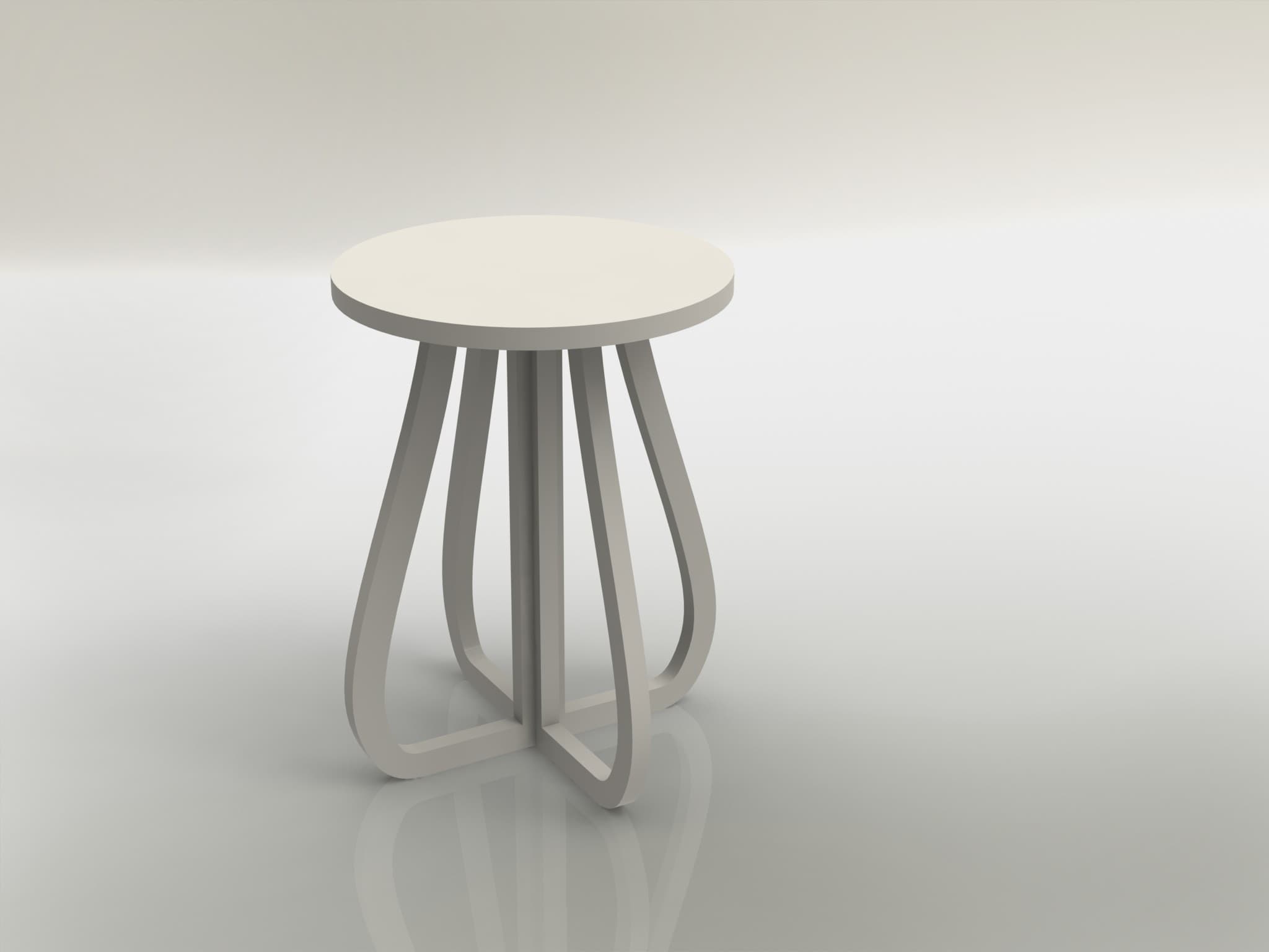 Taburete Redondo de Madera Moderno - Archivo DXF CNC