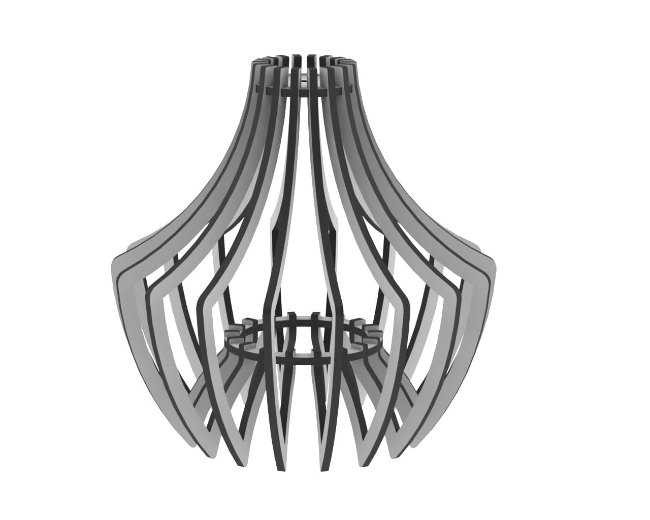 Modern Slat Pendant Lamp Laser Cut Vector File