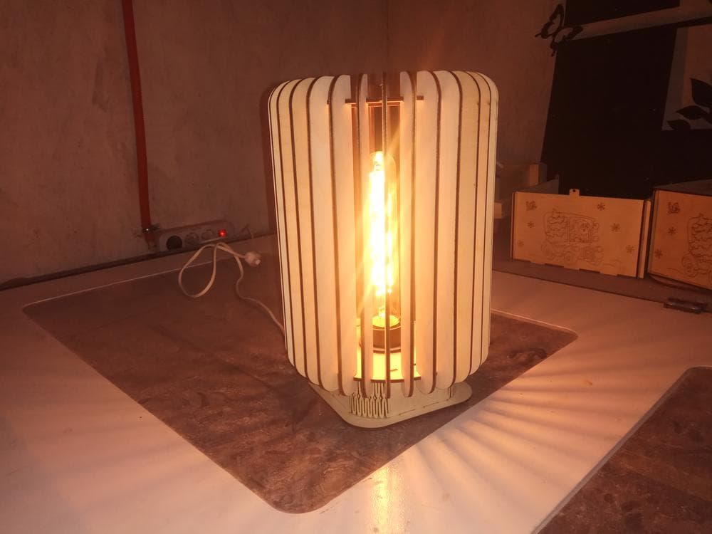 Modern Slat Table Lamp Laser Cut File - DXF/SVG/CDR