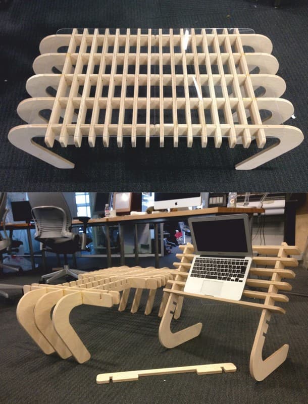 Modern Slatted Coffee Table Laser Cut Project Vector File