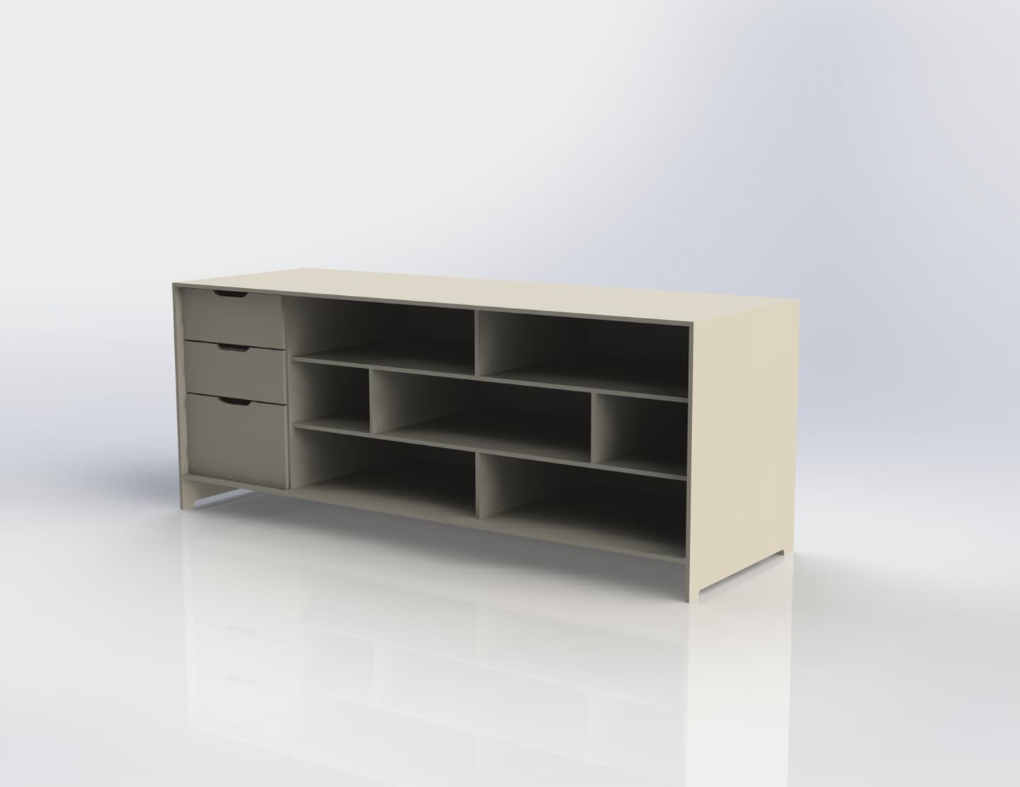 Modern TV Media Console Cabinet DXF Vector File
