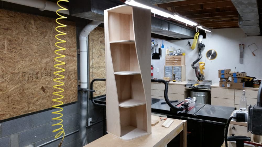 Modern Twisted Bookshelf CNC & Laser Cut Plan DXF