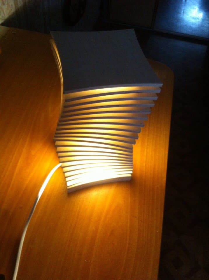 Modern Twisted Tower Desk Lamp Laser Cut Vector File