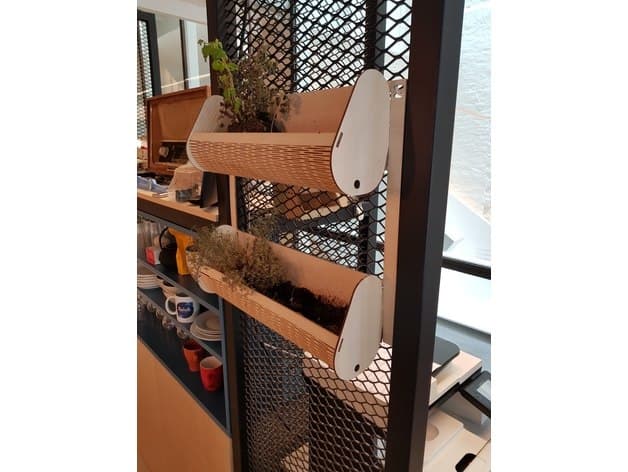 Modern Vertical Wall Planter DXF Vector File for Laser Cutting