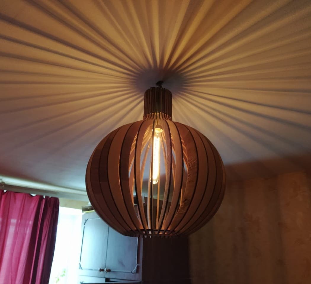 Modern Wooden Pendant Light Vector Design for Laser Cutting (DXF, SVG)