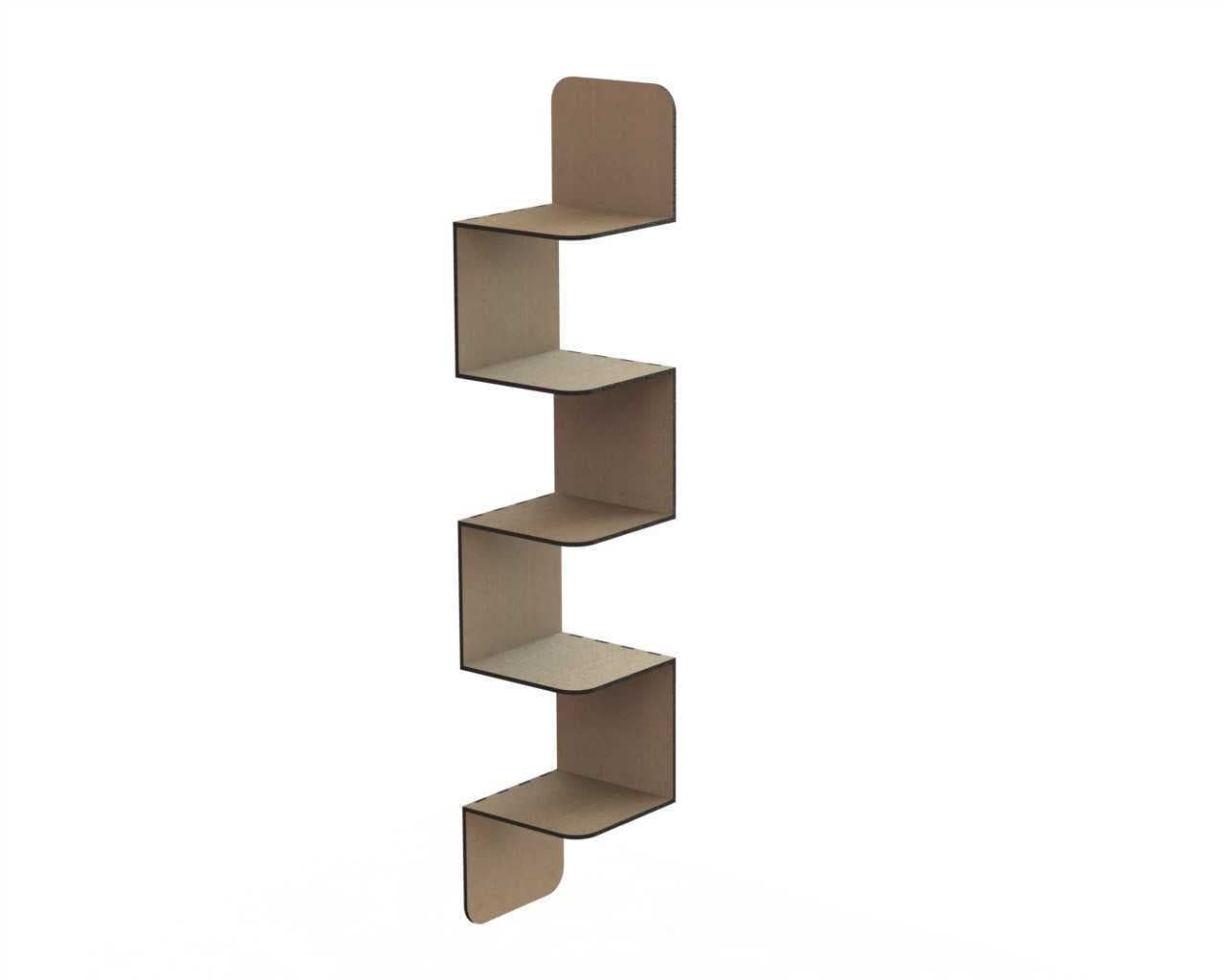 Modern Zigzag Corner Shelf Laser Cut Vector File