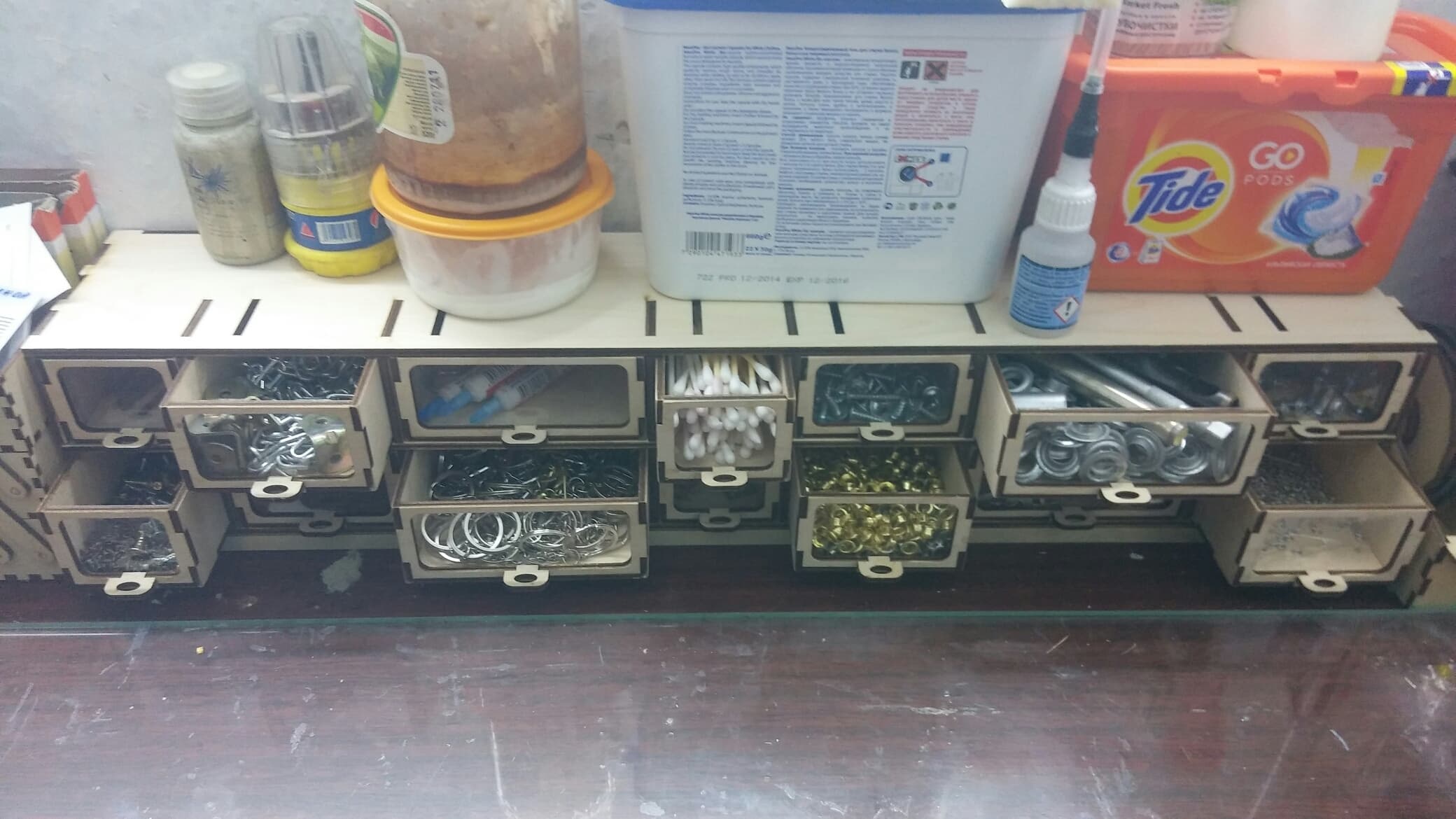 Modular Desktop Organizer with Drawers Laser Cut File (DXF/SVG)