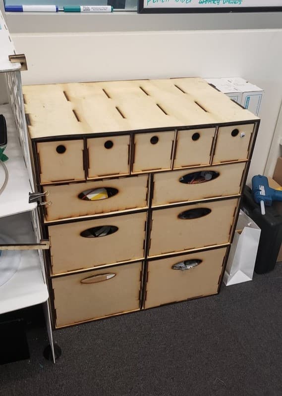 Modular Multi-Drawer Storage Cabinet Laser Cut DXF File