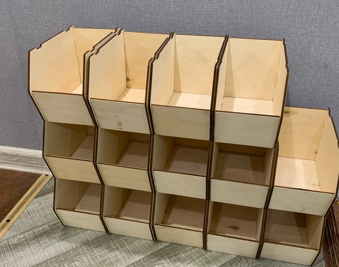 Modular Stackable Storage Bins Laser Cut Vector File