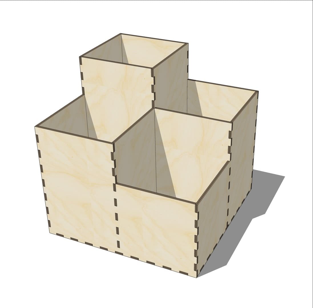 Modular Wooden Desk Organizer Laser Cut Vector DXF File