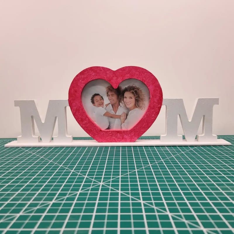 MOM Heart Photo Frame Laser Cut Vector File