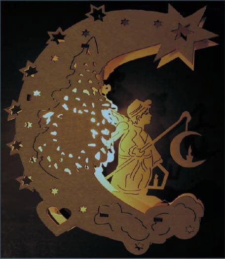 Moon and Angel Night Light Laser Cut Vector File