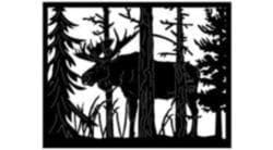 Moose in Forest Silhouette Vector Design for Laser Cutting DXF