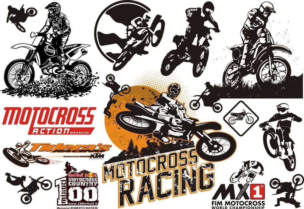 Motocross Racing Vector Collection - DXF, SVG, AI Free Download