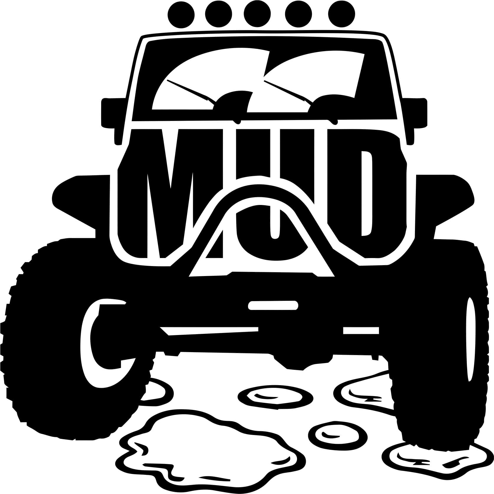 Mud Offroad Jeep Vector for Laser Cutting and CNC