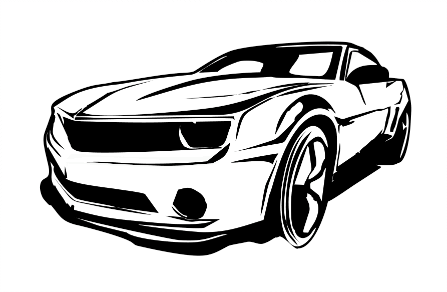 Muscle Car Silhouette Vector File for Laser Cutting