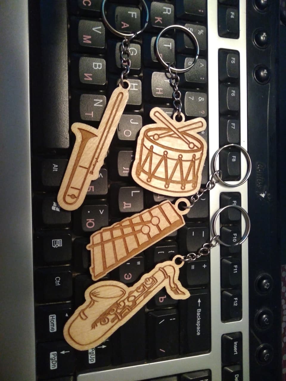 Musical Instrument Keychain Set Laser Cut Vector File
