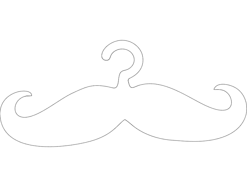 Mustache Clothes Hanger Vector Design DXF File