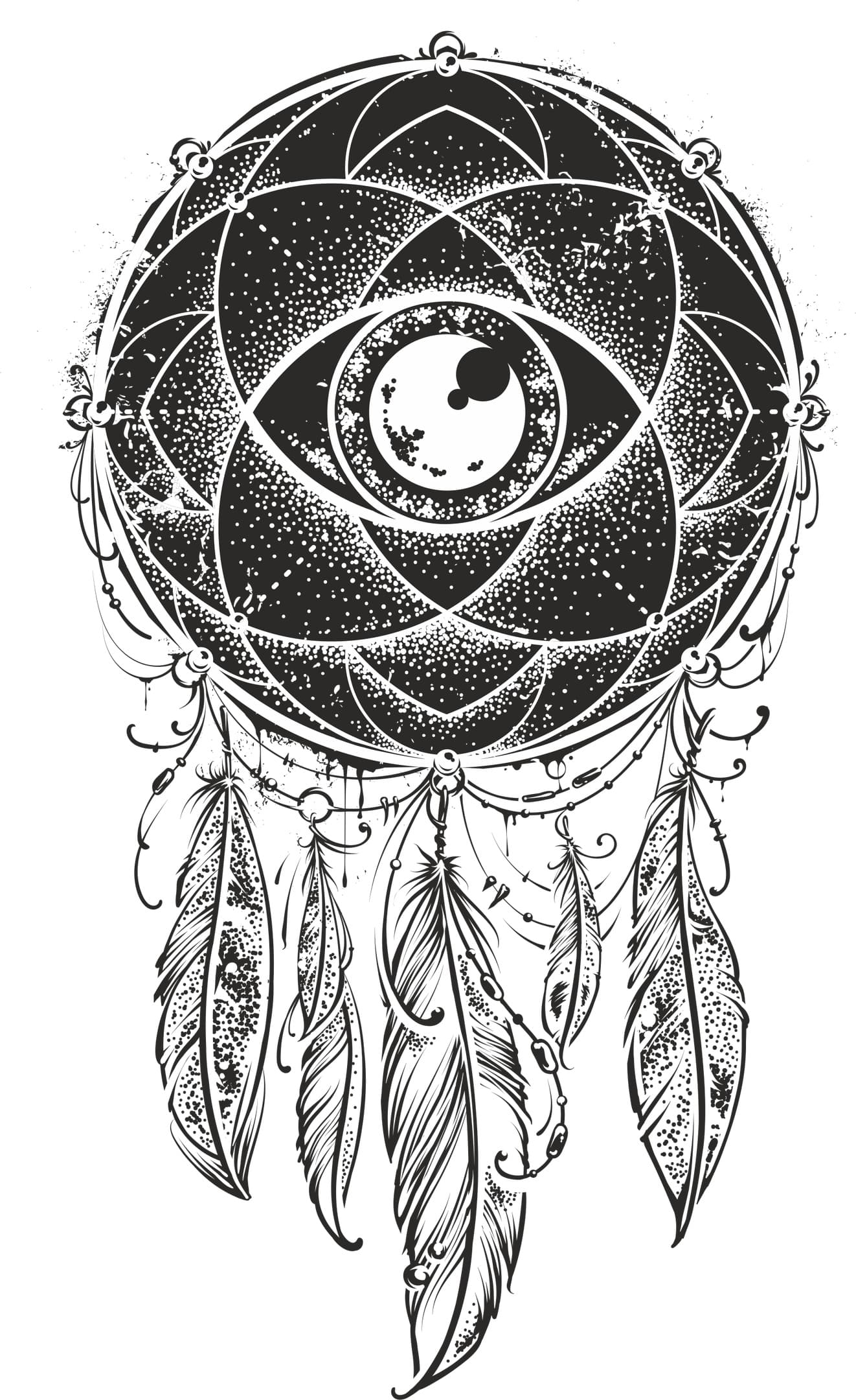 Mystical Eye Dreamcatcher Vector for Laser Cutting DXF SVG