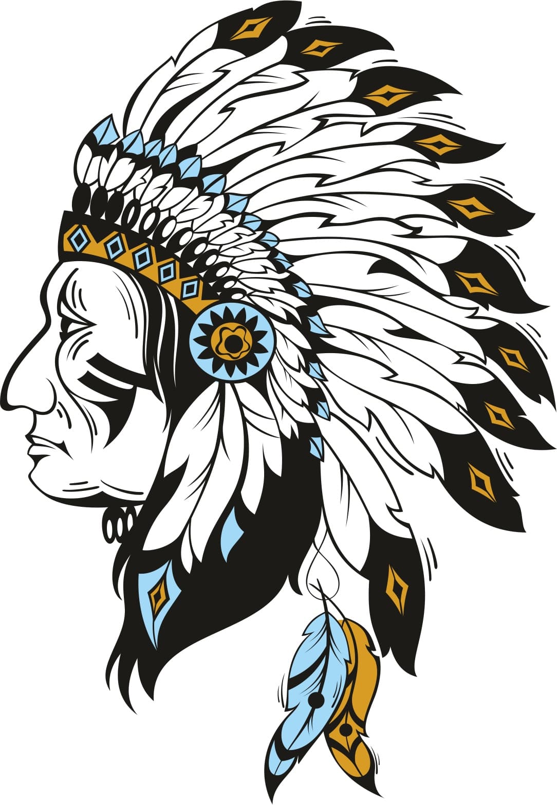 Native American Chief Vector Design for CNC and Laser Cutting