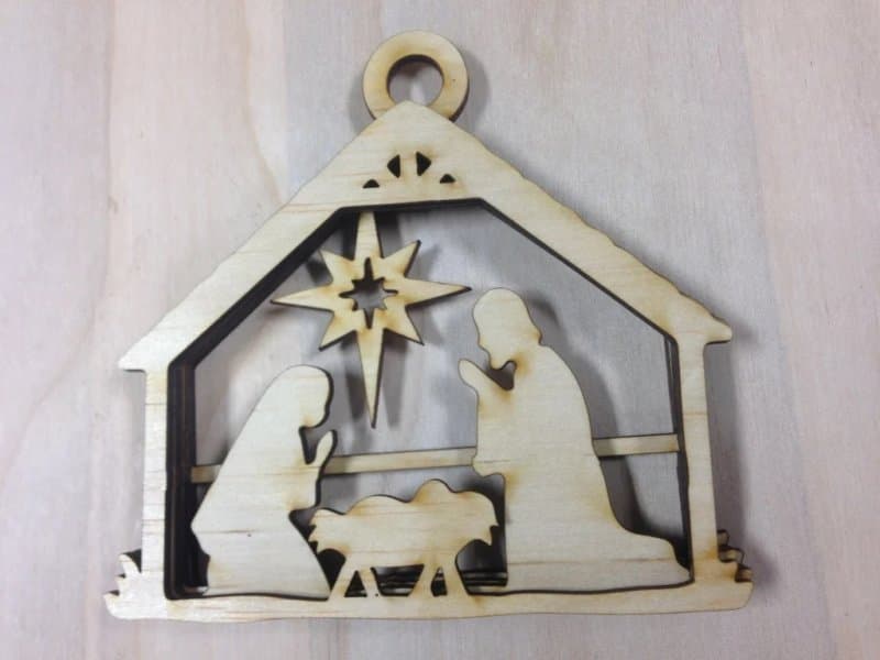 Nativity Scene Christmas Ornament Laser Cut Vector File
