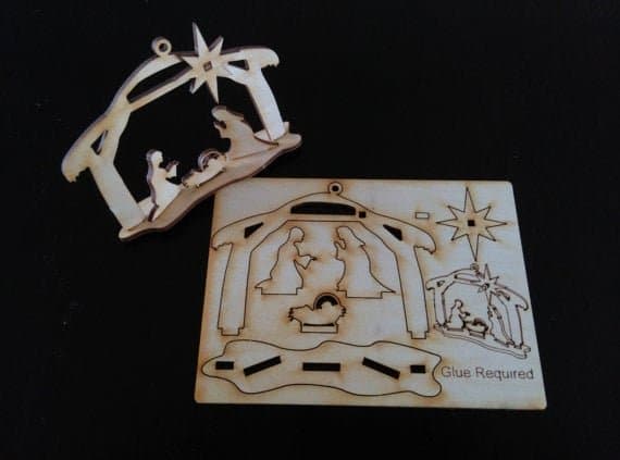Nativity Scene Ornament Laser Cut Vector File
