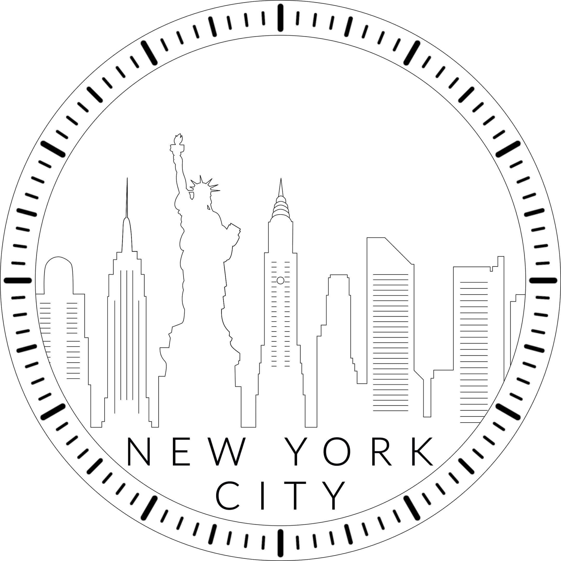 New York City Skyline Wall Clock Template Free Vector File