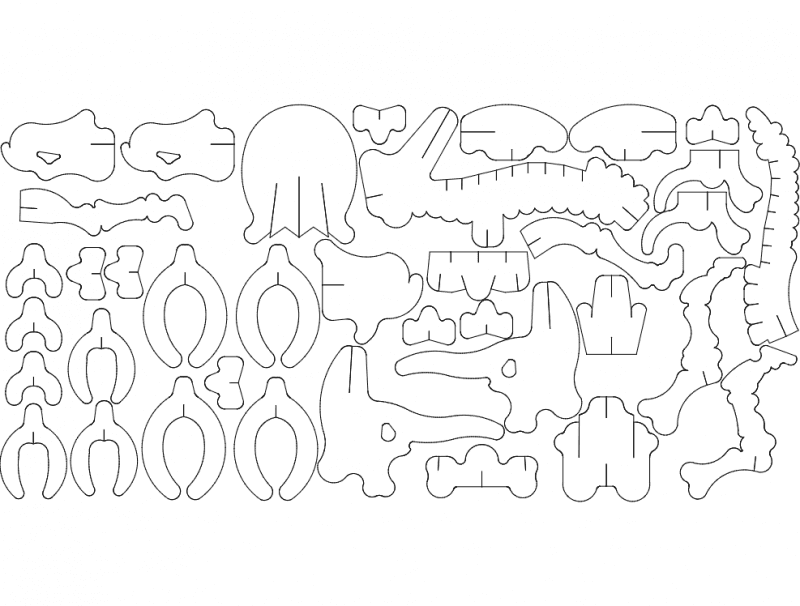 Newt Salamander 3D Puzzle Laser Cut Vector DXF File
