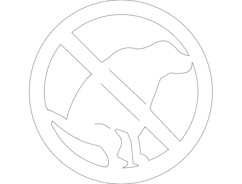 No Dog Pooping Sign DXF Vector for Laser Cutting