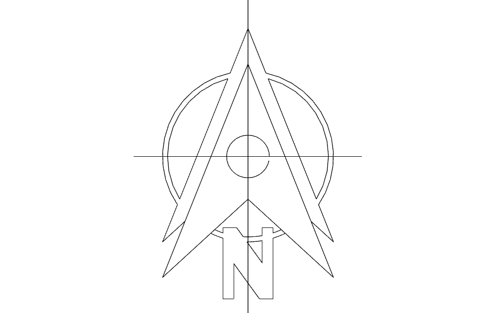 North Arrow Compass Symbol Vector File for CNC DXF